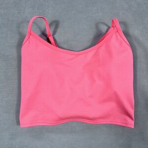 PINK ACTIVE Coral Pink Lined Athletic Sports Bra Tank Top Size S‎